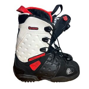 Salomon Synapse Snowboard Boots Mens Size 9 Black White Red Powerlock Custom Fit